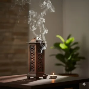 Illustration 4 (Tower/Box): Decorative tower box incense holder for sticks, allowing smoke to gracefully rise and diffuse fragrance.