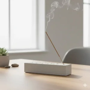 Modern, sleek minimalist concrete stick burner, ideal for contemporary home decor, ranking among the coolest incense holders available.