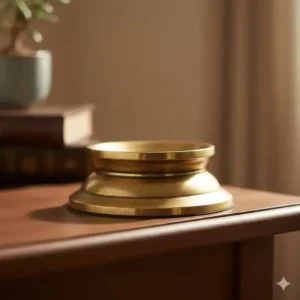 Solid, non-slip base of a heavy-duty metal incense burner designed for stability and heat resistance.