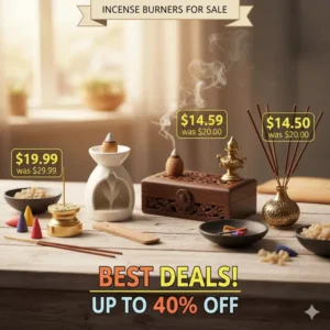 Display of the best-selling incense burners for sale at discounted prices and offers.