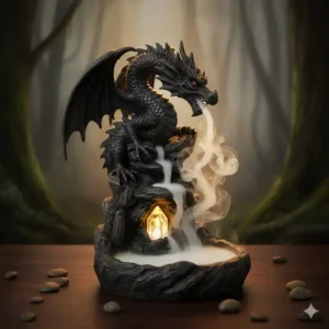 Hand-painted dragon backflow style being one of the coolest incense burners for home.