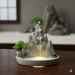 Minimalist zen mountain stream design from the coolest incense burners collection.