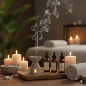 Illustration 7: Wellness spa atmosphere featuring calming incense burner smoke.