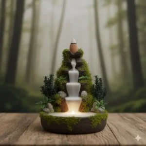 Nature-inspired forest waterfall design showing why these are the coolest incense burners.