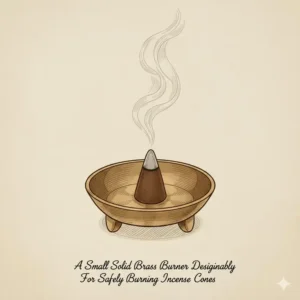 Compact and solid brass incense burners designed for burning aromatic incense cones safely.