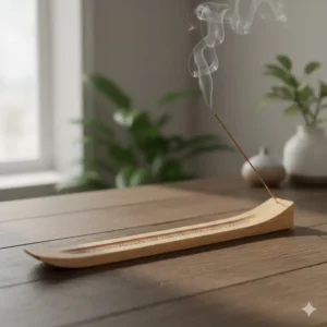 A simple wooden ash catcher, a popular choice among functional incense burner types for daily stick use.