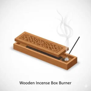 A carved wooden coffin box design used for safe and decorative types of incense holders