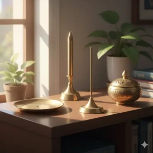 A diverse collection of different shapes and styles of a brass incense holder displayed together.