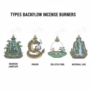 A comparison of different artistic burner designs and how does backflow incense work within each unique structure.