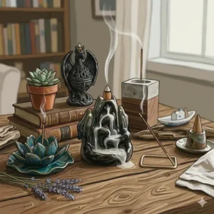 Handcrafted ceramic lotus design representing the artistic side of unique incense burners.