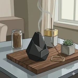 Modern minimalist geometric style for contemporary unique incense burners.