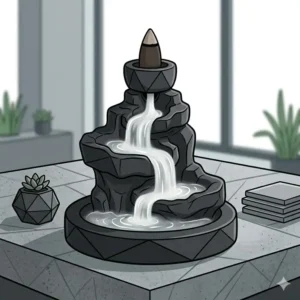 A sleek, modern unique incense burner with a geometric matte black finish for contemporary decor.