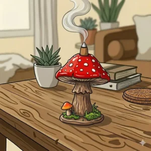 A cool incense holder featuring gold moon phases and a sun motif, perfect for a boho-style room.