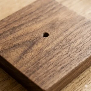 Close-up showing the natural wood grain of a premium wooden incense holder.