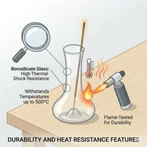 Illustration 3: Illustration demonstrating the heat-resistant properties of a thick glass incense burner base.